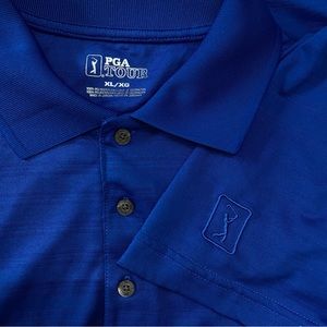 PGA Tour Golf Shirt Men’s XL Royal Blue 100% Polyester, collared polo Like New!